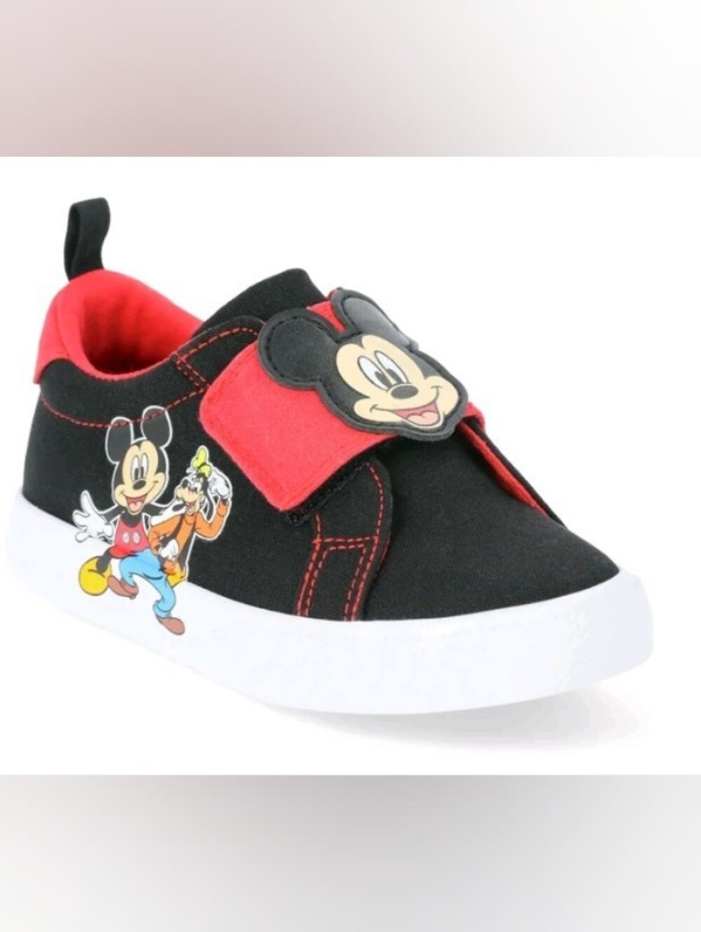 Mickey Mouse Toddler Kids Power Strap Sneakers. Various Sizes  NWT  Black & Red